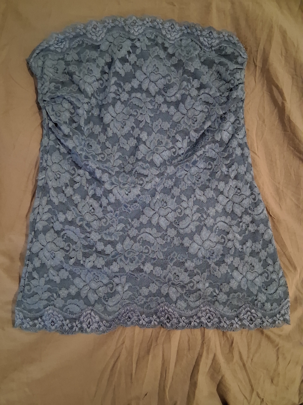 Moda International Light Blue Lace Strapless Camisole